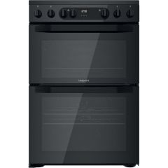 Hotpoint HDEU67V9C2B/UK 60Cm Double Oven Electric Cooker With Ceramic Hob - Black