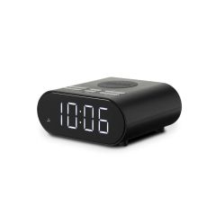Roberts Radio ORTUSCHARGEBK Wireless Charge FM Clock BT With Phone Charger