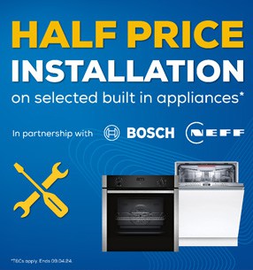 Save on installation with this half price installation offer on selected NEFF appliances