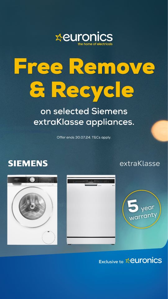 Get FREE recycling with selected Siemens home appliances