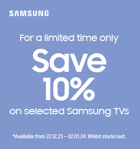Get 10% off selected Samsung TVs